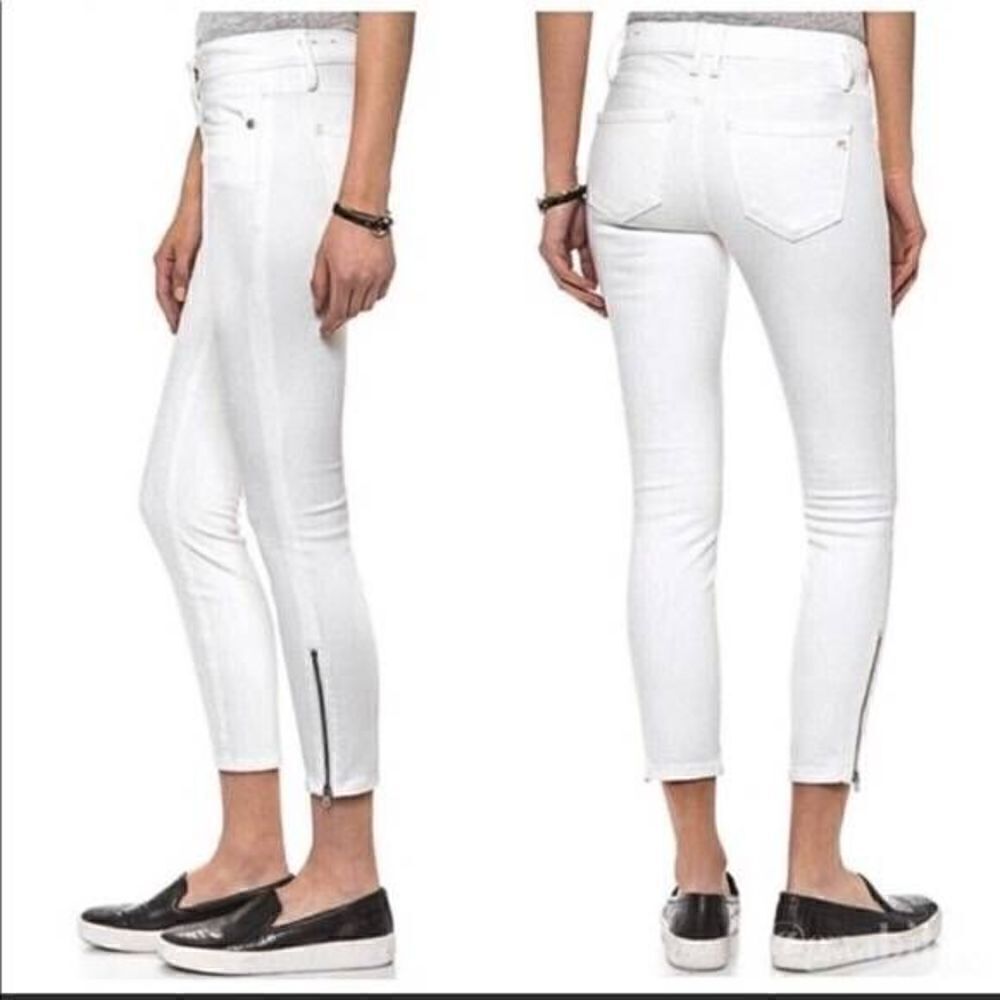 Madewell White Skinny Low Rise Ankle Zip Jeans Size 24 EUC.
Waist 13" across
Ris - Picture 1 of 8